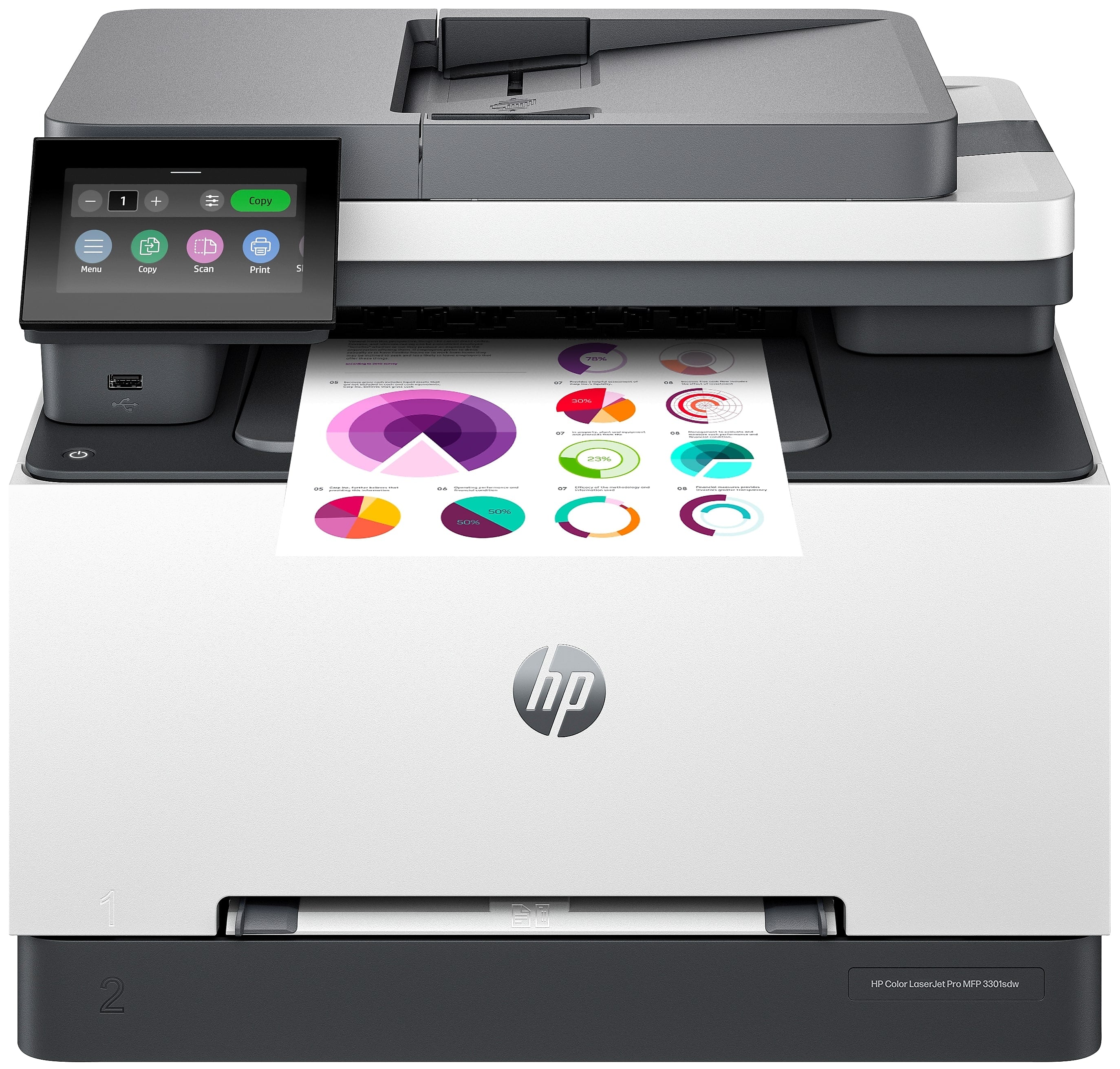 HP LaserJet Pro MFP 3301sdw Wireless Color All-In-One Laser Printer, Print, Scan, Copy, Best for Office (499Q3F)