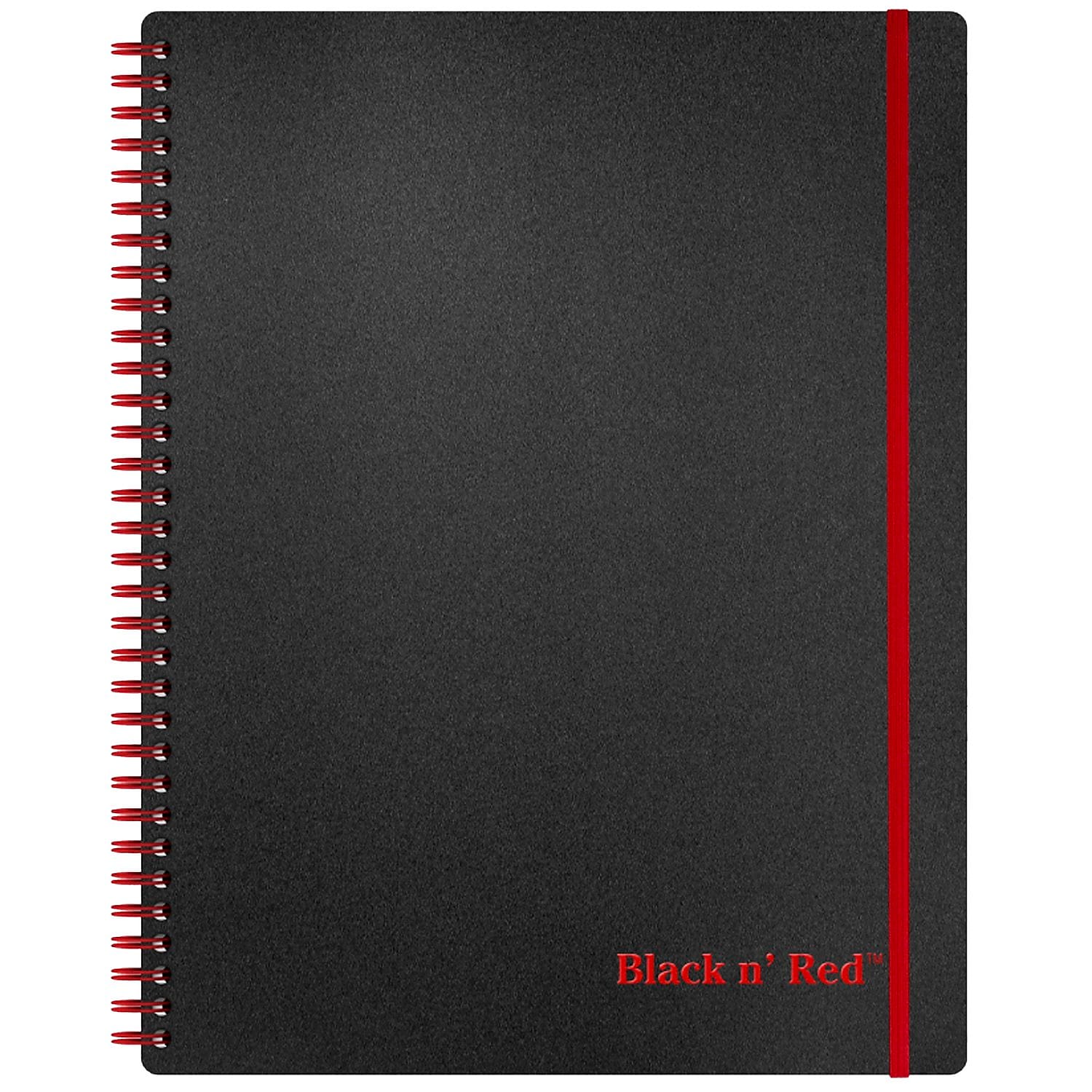Black N' Red 1-Subject Professional Notebooks, 8.5" x 11", Wide Ruled, 70 Sheets, Black (K66652)