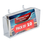 Azar Card Holder, 4.125" x 2", Horizontal, Desktop/Wall, Clear, Acrylic, 10/Pack (252008-10PK )