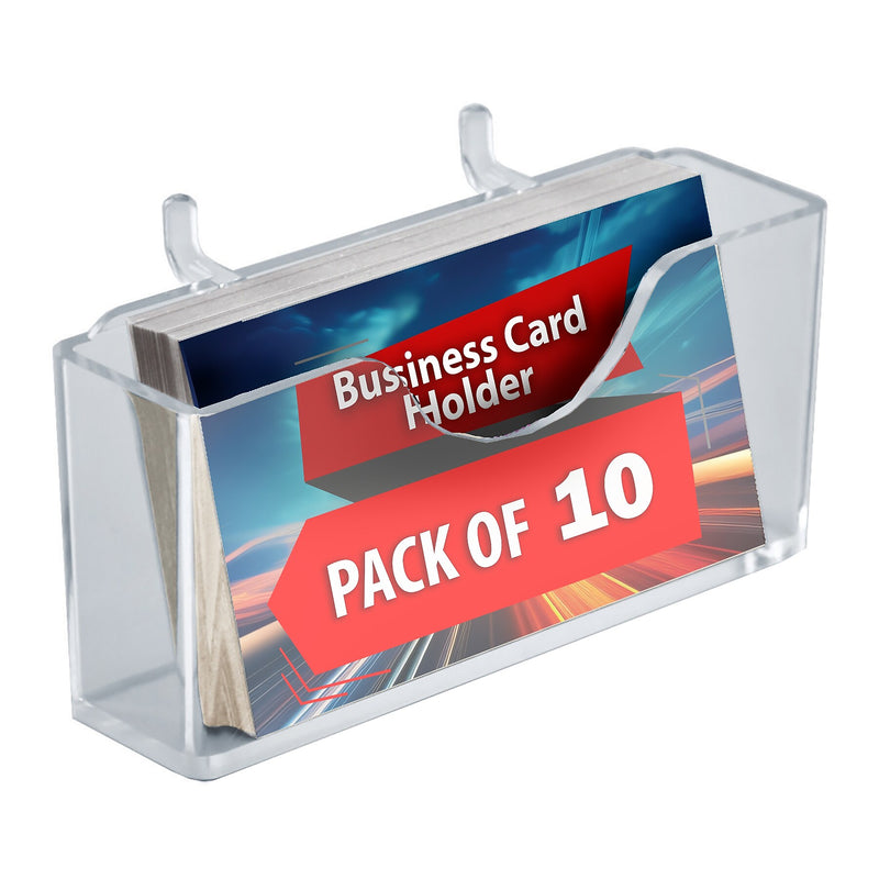 Azar Card Holder, 4.125" x 2", Horizontal, Desktop/Wall, Clear, Acrylic, 10/Pack (252008-10PK )
