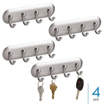 iDESIGN Wall Rack, Brushed Nickel, ABS, 4/Pack (28133M4)