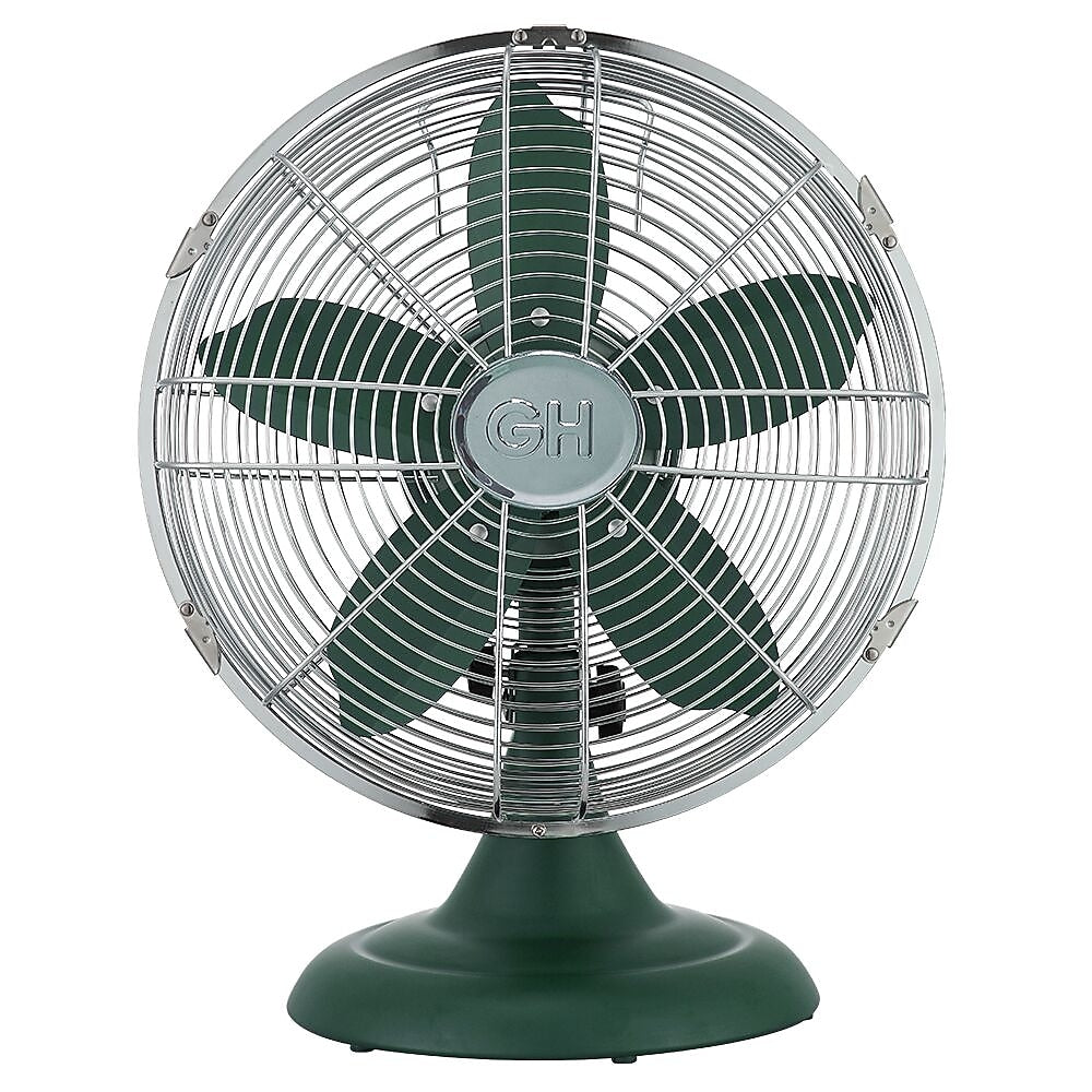 Good Housekeeping 12" Oscillating Desk Fan, 3-Speed, Evergreen (92617)