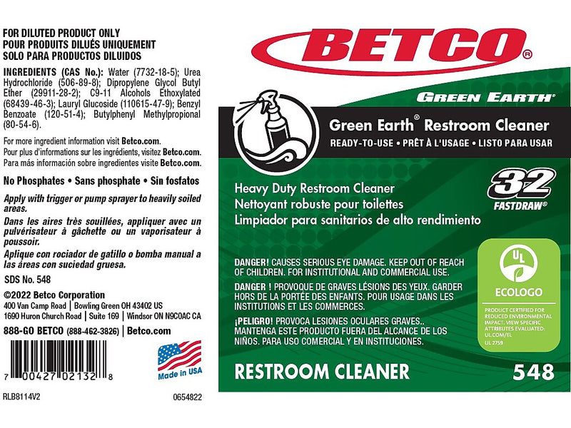Betco GE Restroom Secondary Label, 4" x 6", Multicolor, 24 Labels/Pack (5489090)
