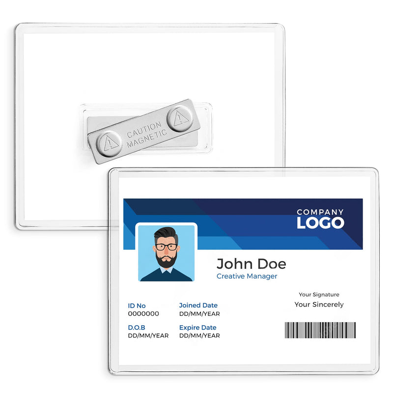 Staples Magnetic Badge Holders, 3" x 4", Vinyl, Clear, 25/Pack (51924)
