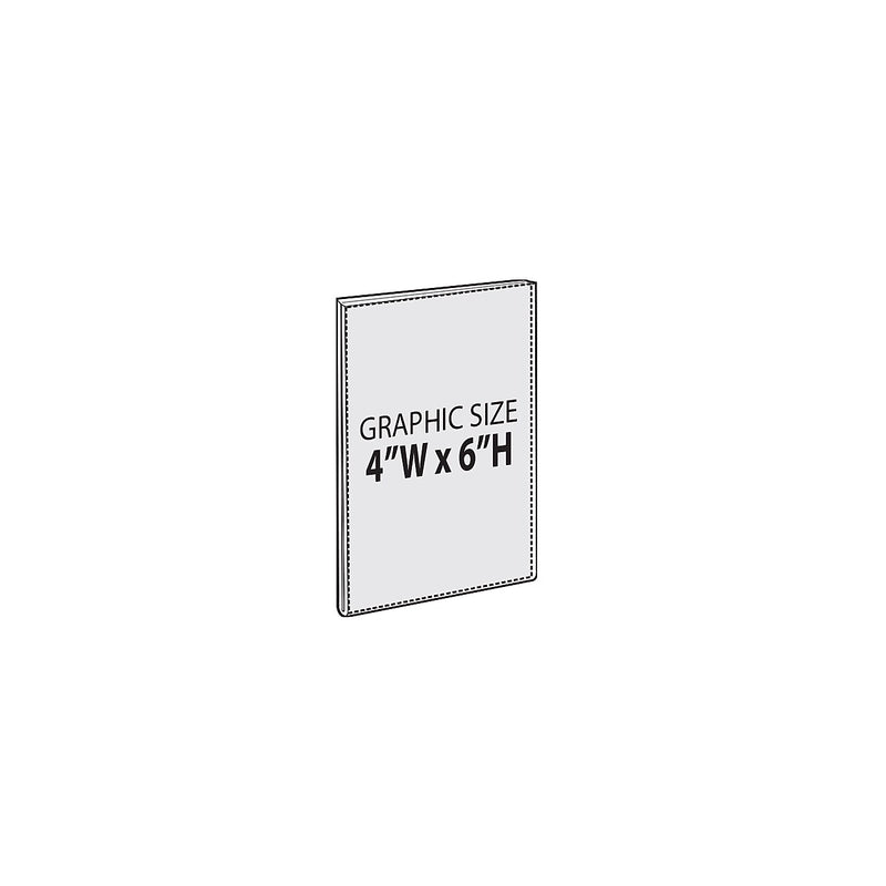 Azar Sign Holder, 4" x 6", Vertical, Wall Mounted, Clear, Acrylic, 10/Pack (129910)
