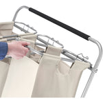 Whitmor 3-Section Rolling Laundry Sorter, Metal, (6640-4794)