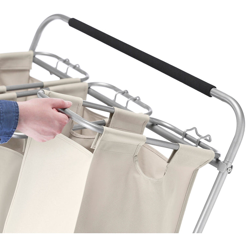 Whitmor 3-Section Rolling Laundry Sorter, Metal, (6640-4794)