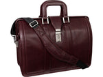 McKlein MORGAN Leather Briefcase, Laptop Compatible, Burgundy (83346)