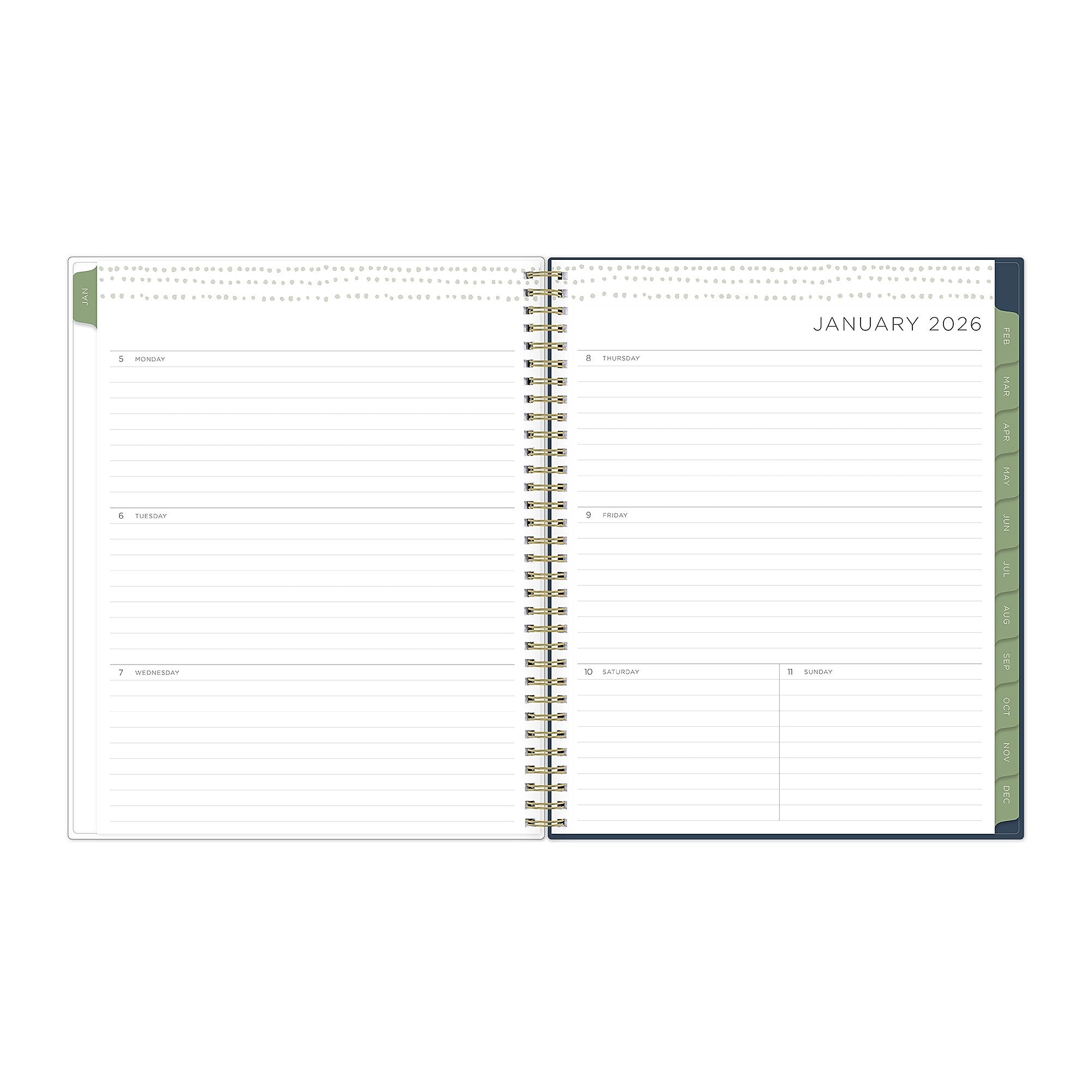 2026 Blue Sky Kelly Ventura Gardens 8.5" x 11" Calendar Year Weekly & Monthly Planner, Plastic Cover, Multicolored (153064)