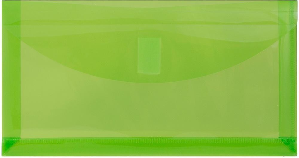 JAM Paper Premium Plastic Filing Envelope with Hook & Loop Closure, Lime Green, 3/Pack (921V1LIX3)