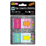 Pop-Up Fab Page Flags W/dispenser, "sign Me!", Red/orange, Teal/yellow, 100/pack