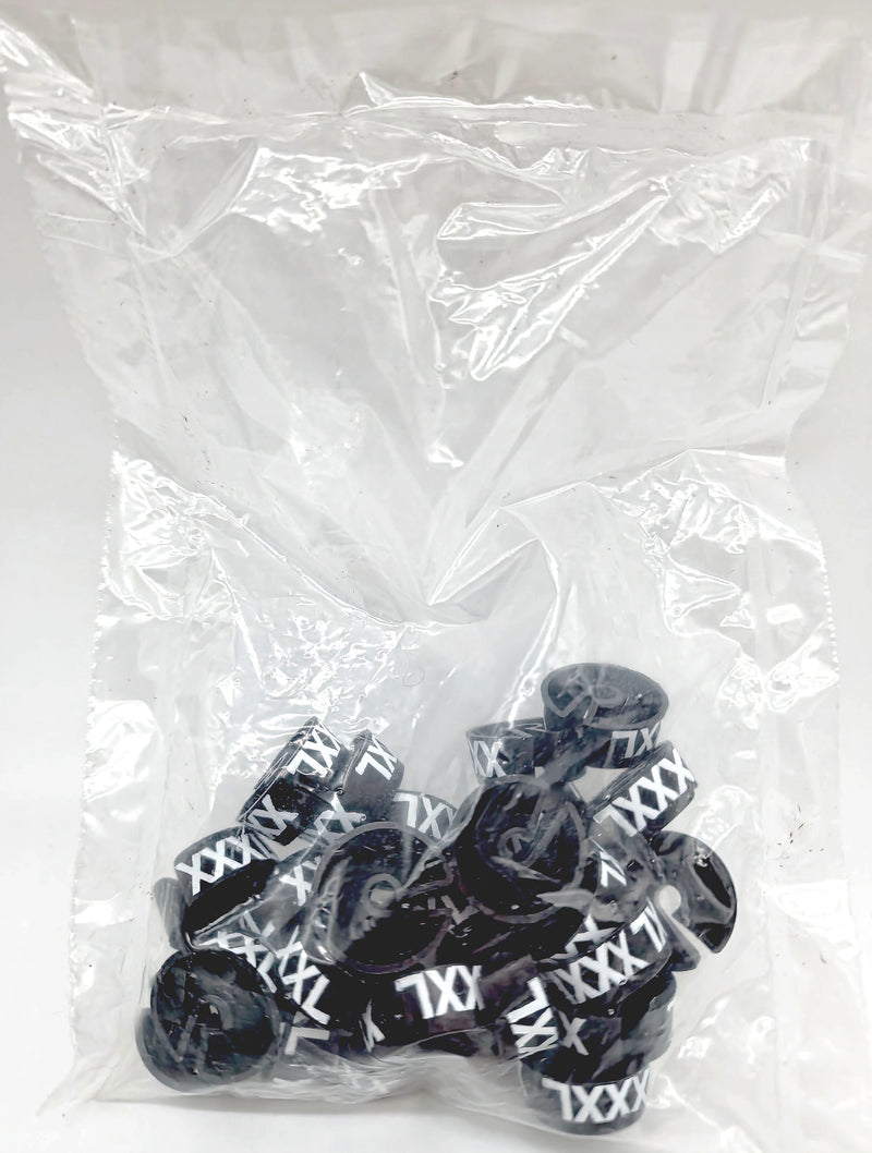 Nahanco Plastic Size Marker, XXXL, Black/White, 25/Pack (SM25XXXLBW)