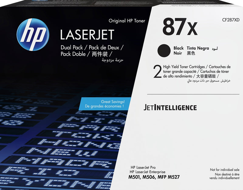 HP 87X Black High Yield Toner Cartridge, Prints Up to 18,000 Pages (CF287XD)