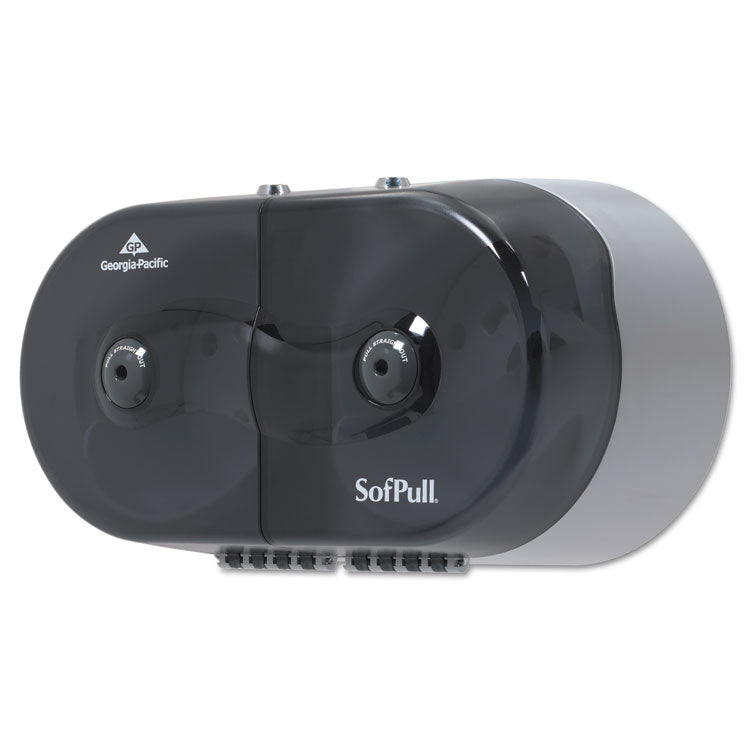 Sofpull Mini Centerpull 2-Roll Bath Tissue Dispenser, 16.38 X 7.2 X 9.3, Smoke