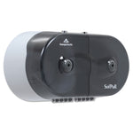 Sofpull Mini Centerpull 2-Roll Bath Tissue Dispenser, 16.38 X 7.2 X 9.3, Smoke