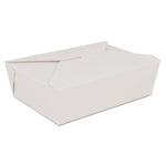 ChampPak Retro Carryout Boxes, #3, 7.75 x 5.5 x 2.5, White, Paper, 200/Carton