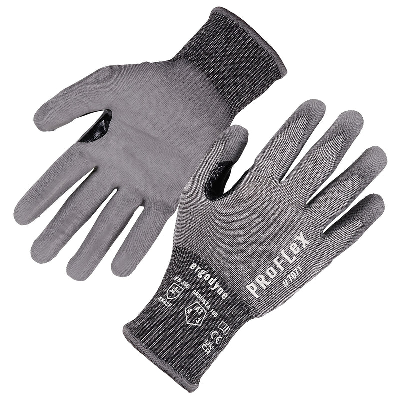 Ergodyne ProFlex 7071 PU Coated Cut-Resistant Gloves, ANSI A7, Gray, Medium, 1 Pair (18073)