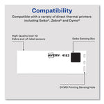 Avery Multipurpose Thermal Labels, 1 1/8" x 3 1/2", White, 350/Roll, 2 Rolls/Box