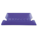Transparent Colored Tabs For Hanging File Folders, 1/5-Cut, Violet, 2" Wide, 25/Pack