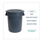 Boardwalk Round Waste Receptacle, Plastic, 44 gal, Gray (BWK44GLWRGRA)