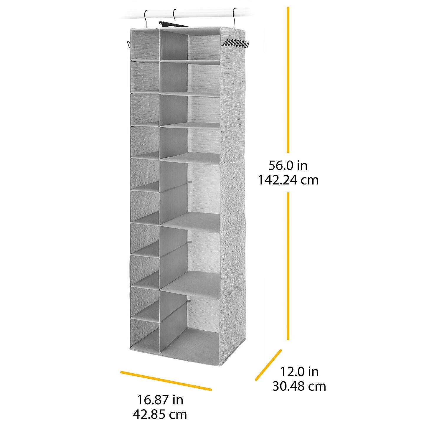 Whitmor Hanging Shoe and Sweater Organizer, Gray (5455-9667)