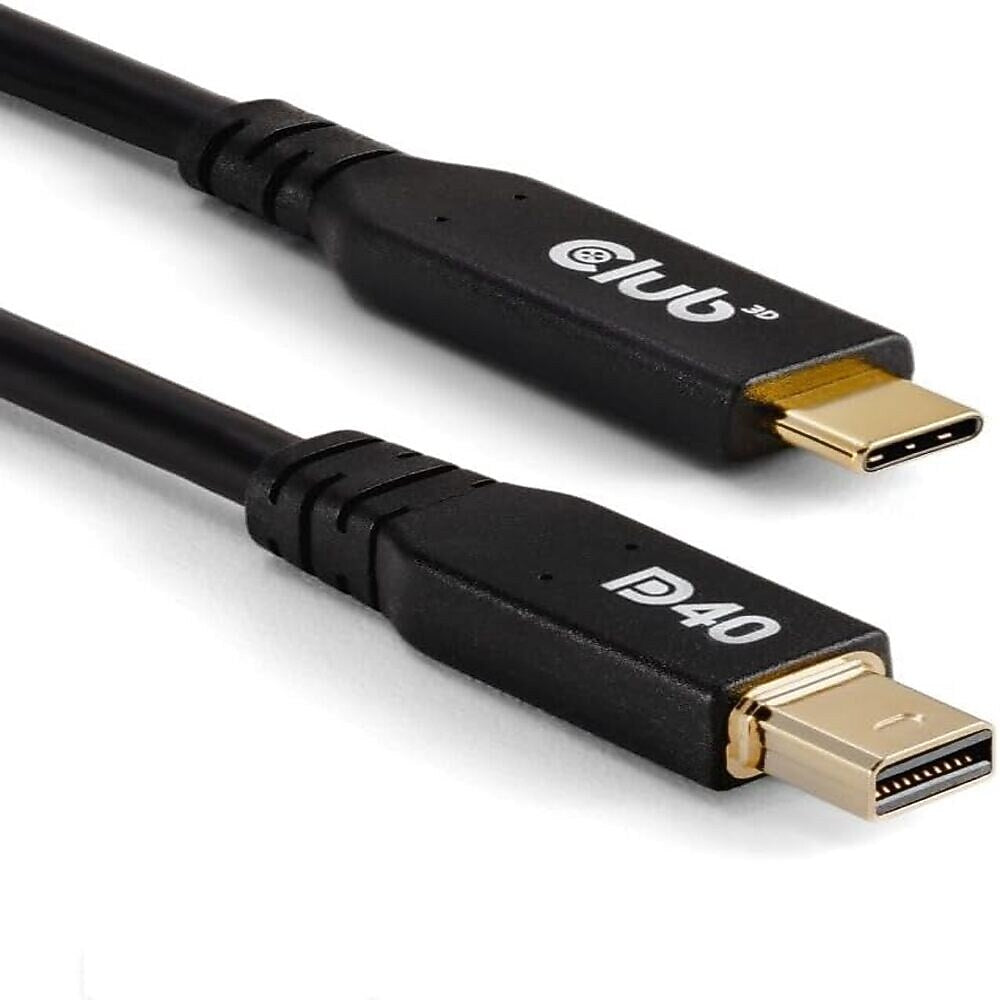 Club 3D 6.56' USB C to Mini DisplayPort Audio/Video Cable, Male to Male, Black (CAC-1561)