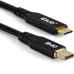 Club 3D 6.56' USB C to Mini DisplayPort Audio/Video Cable, Male to Male, Black (CAC-1561)