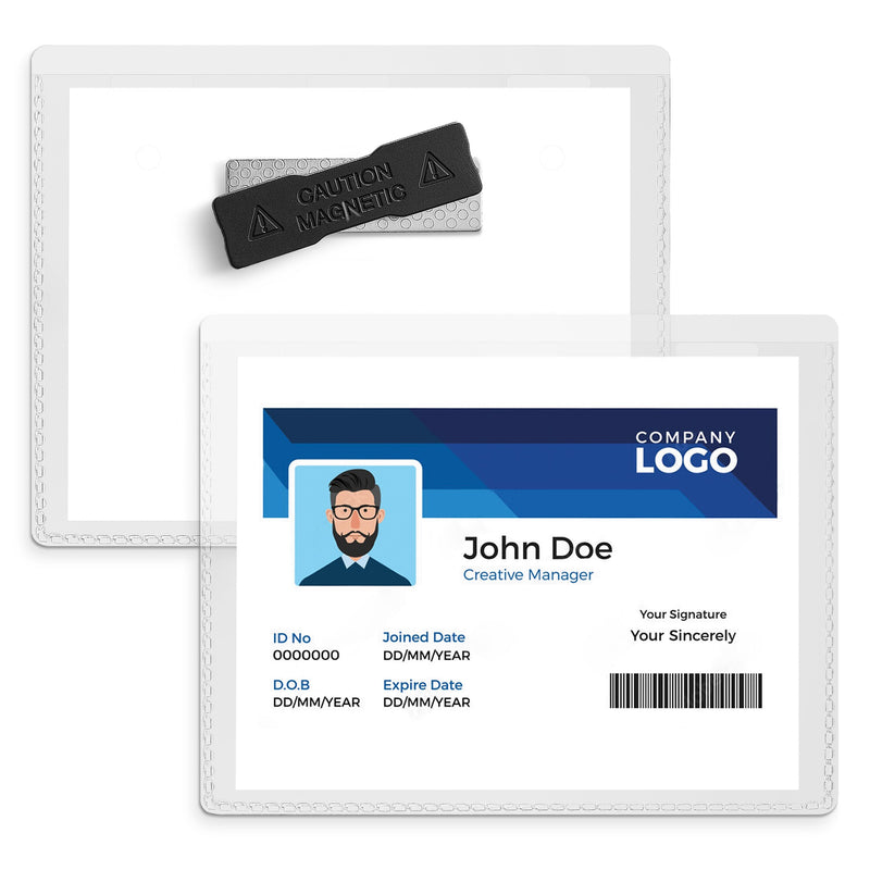 Staples Magnetic Name Badge Holder Kit, 3" x 4", Vinyl, Clear, 20/Pack (51927)