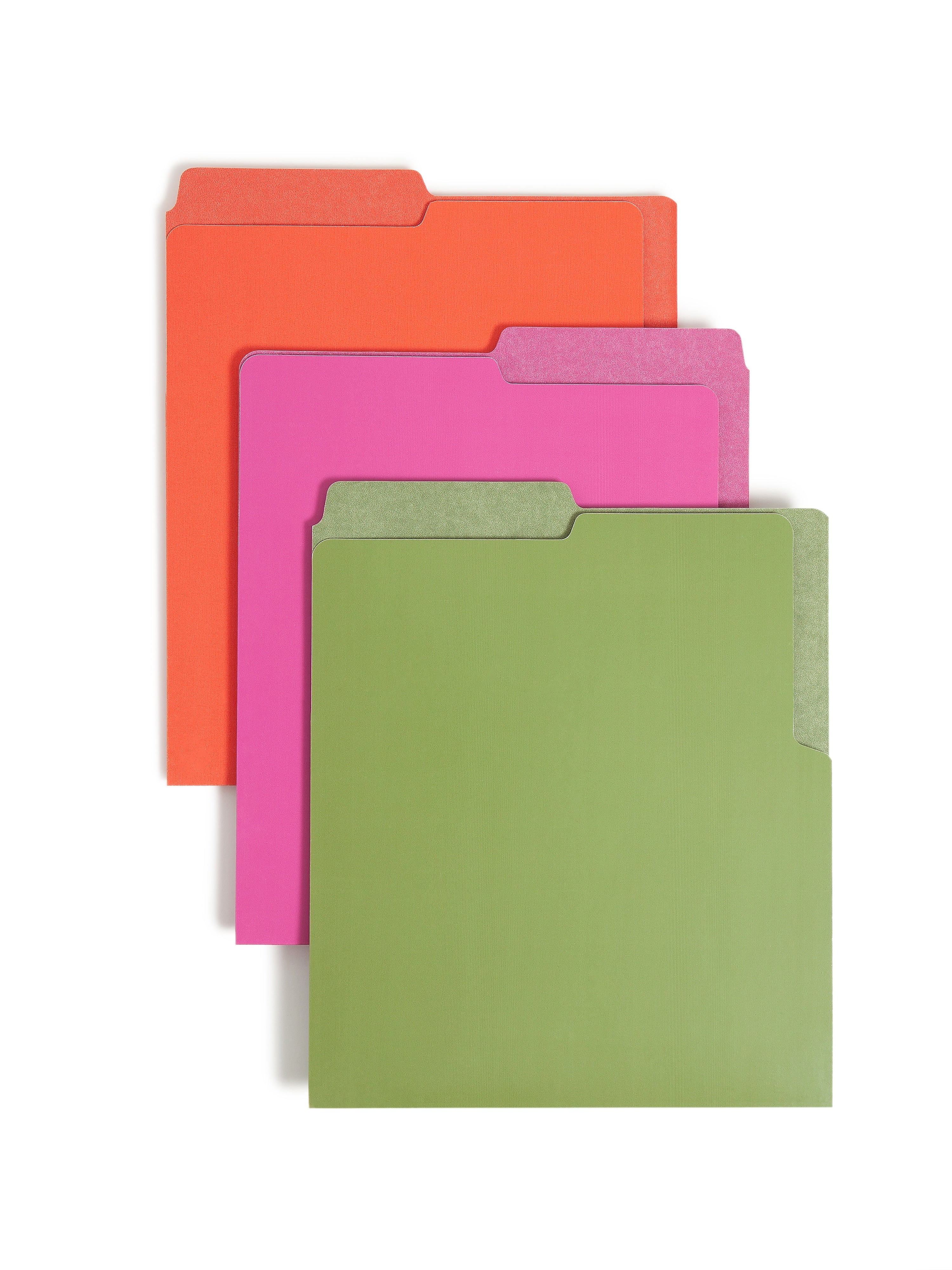 Smead Organized Up Heavyweight Dual Tab Vertical Colored File Folders, Letter Size, Bright Tones, 6/Pack (75406)