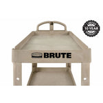 Rubbermaid 2-Shelf Plastic/Poly Mobile Utility Cart with Swivel Wheels, Beige (FG450088BEIG)