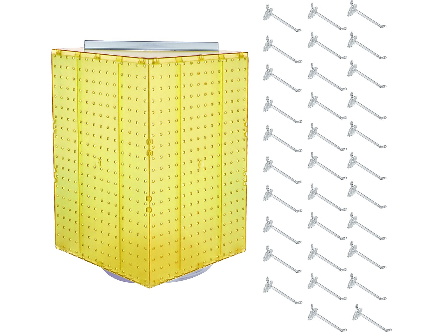 Azar 21" x 14" Pegboard 4-Sided Revolving Counter Display, Yellow, Each (701414-YEL-4C32)