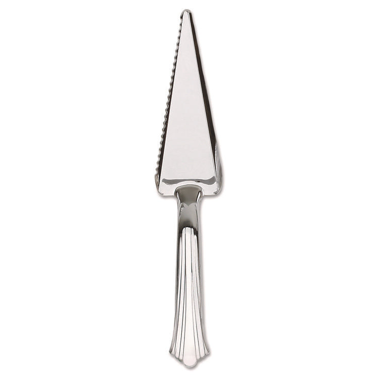 Heavyweight Plastic Cake Cutter, Silver, 40/Carton