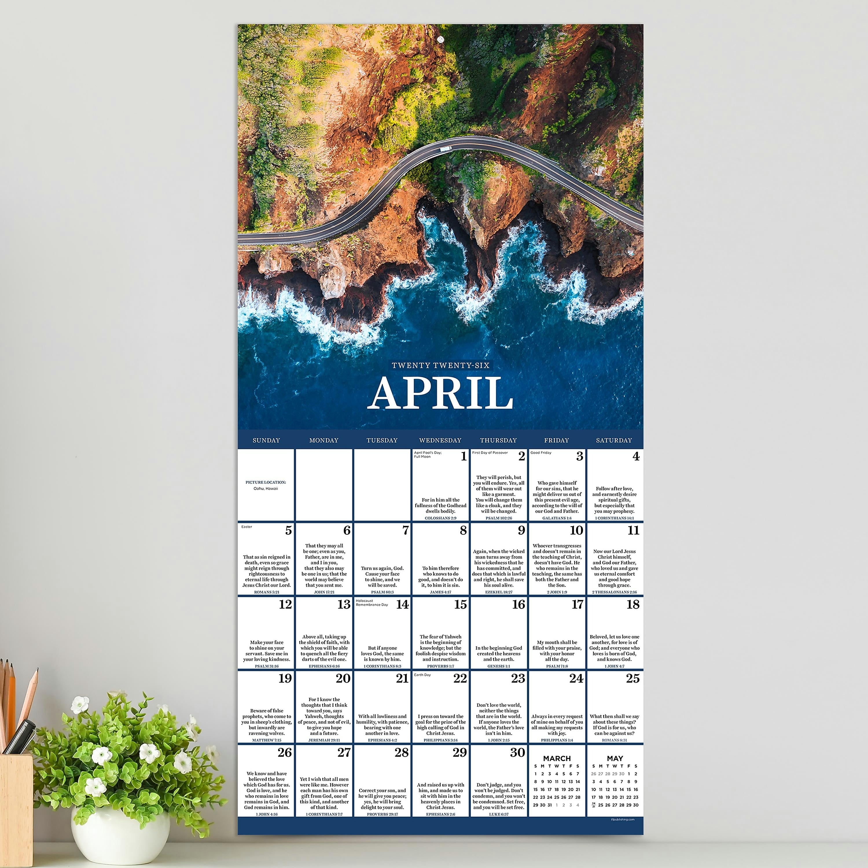 2026 TF Publishing Daily Verse 12" x 12" Monthly Wall Calendar, Multi (26-1007)