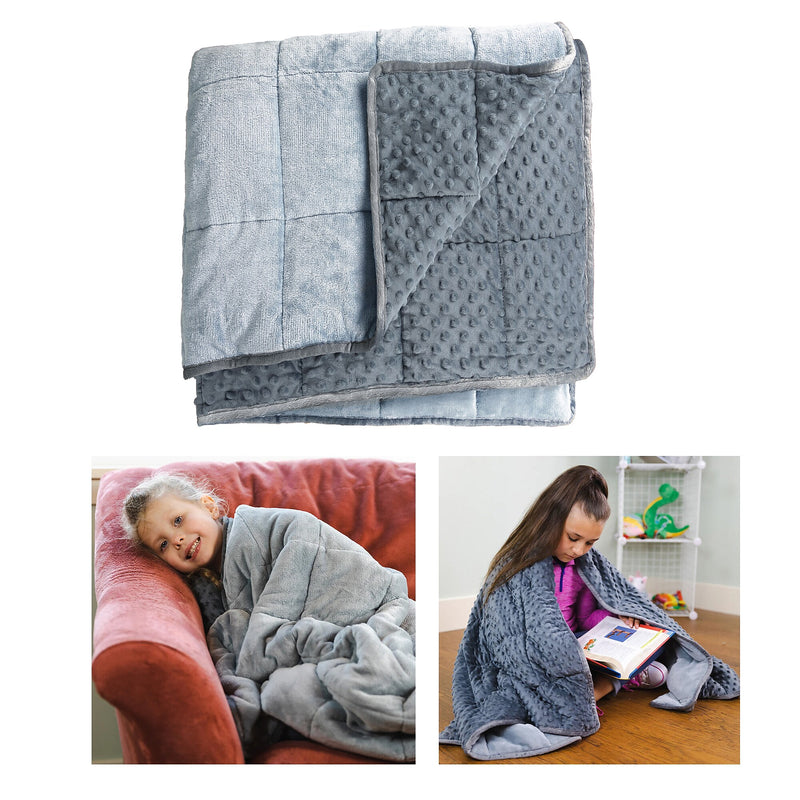 Bouncyband Sensory Weighted Dual Texture Shoulder Wrap for Kids, 40" x 12", Gray (BBALPWR5GY)