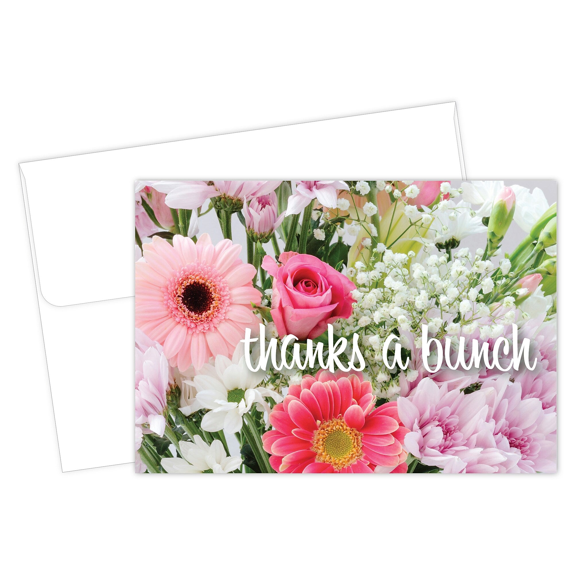 Great Papers Bunch of Flowers General Use Thank You Notecard Kits, Multicolored, 24/Pack (2025028)
