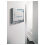 Click Sign Holder For Interior Walls, 6.75 x 0.63 x 5.13, Gray