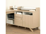 South Shore Helsy 78"W L-Shaped Computer Desk with Removable Hutch, Soft Elm/White (13298)