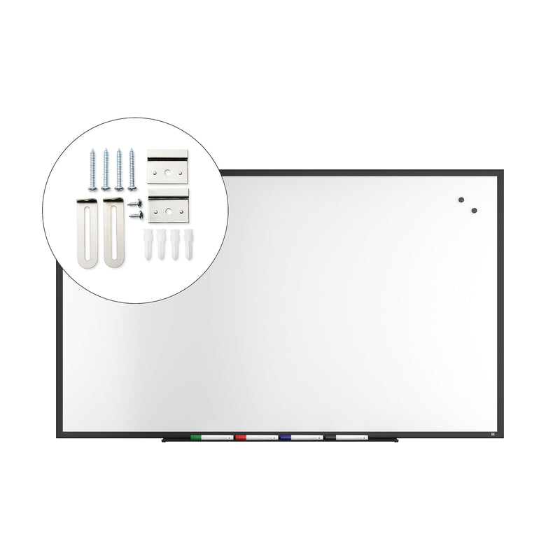 TRU RED™ Magnetic Steel Dry Erase Board, Black Frame, 5' x 3' (TR61182)