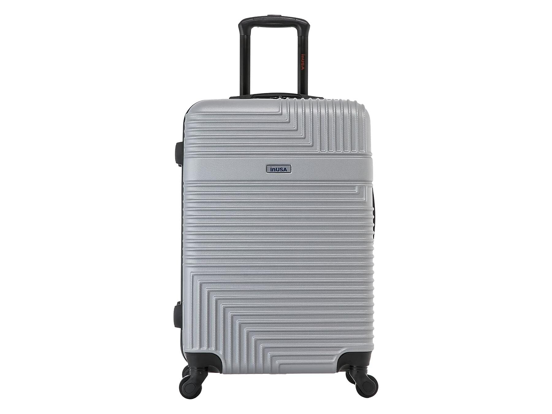 InUSA Resilience 24" Hardside Suitcase, 4-Wheeled Spinner, TSA Checkpoint Friendly, Silver (IURES00M-SIL)