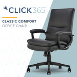 Click365 Ergonomic Bonded Leather Swivel Executive Chair, Black (CCHR10024B)