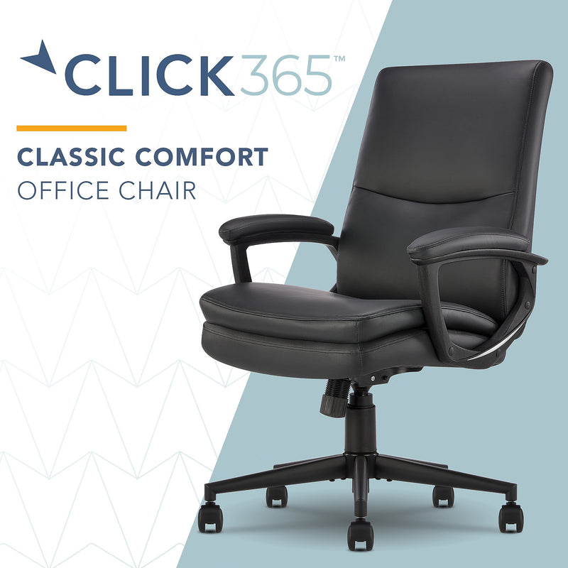 Click365 Ergonomic Bonded Leather Swivel Executive Chair, Black (CCHR10024B)