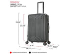 DUKAP Stratos 24" Hardside Suitcase, 4-Wheeled Spinner, TSA Checkpoint Friendly, Black (DKSTR00M-BLK)