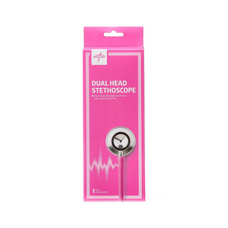 Medline Dual Head Stethoscope, Pink (MDS926209)