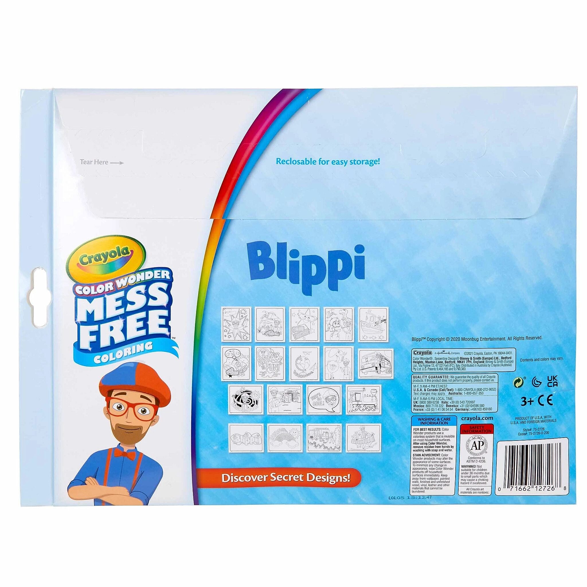 Color Wonder Mess Free: Blippi Coloring Book with Markers, 18 Pages (75-2726)