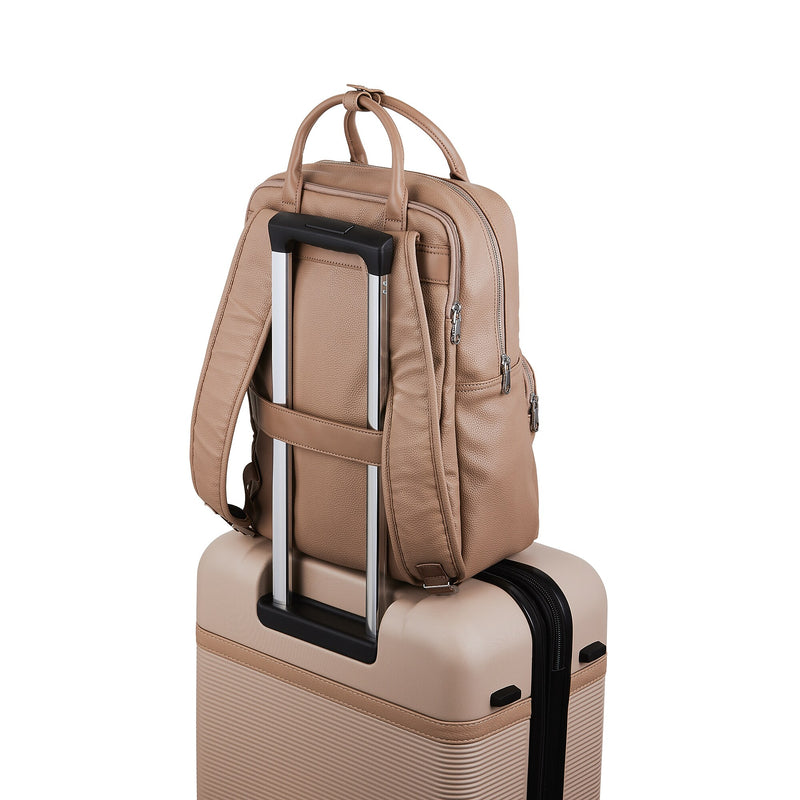 Bugatti Pure Laptop Backpack, Medium, Taupe (BKP2466BU-TAUPE)