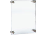 Azar Sign Holder, 15" x 21", Wall Mounted, Silver, Acrylic, 4/Pack (105508-SLV-4PK)