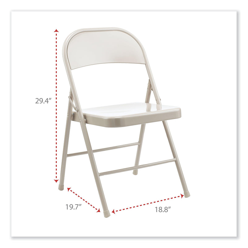 Alera Metal Office Folding Chair, Taupe, 4/Carton (ALECA944)