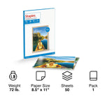 Staples Premium Glossy Photo Paper, 8.5"W x 11"L, 50/Pack (19899-CC)