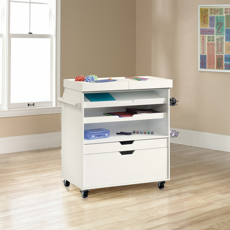 Sauder Craft Pro Series Craft Cart, White (417047)