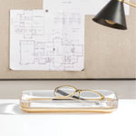 mDesign Glass Accessory Tray, Clear/Soft Brass (26040)
